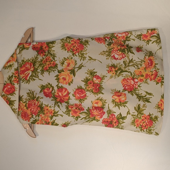 Vintage 1970's handmade orange floral matching skirt, shirt and belt - Picture 5 of 10